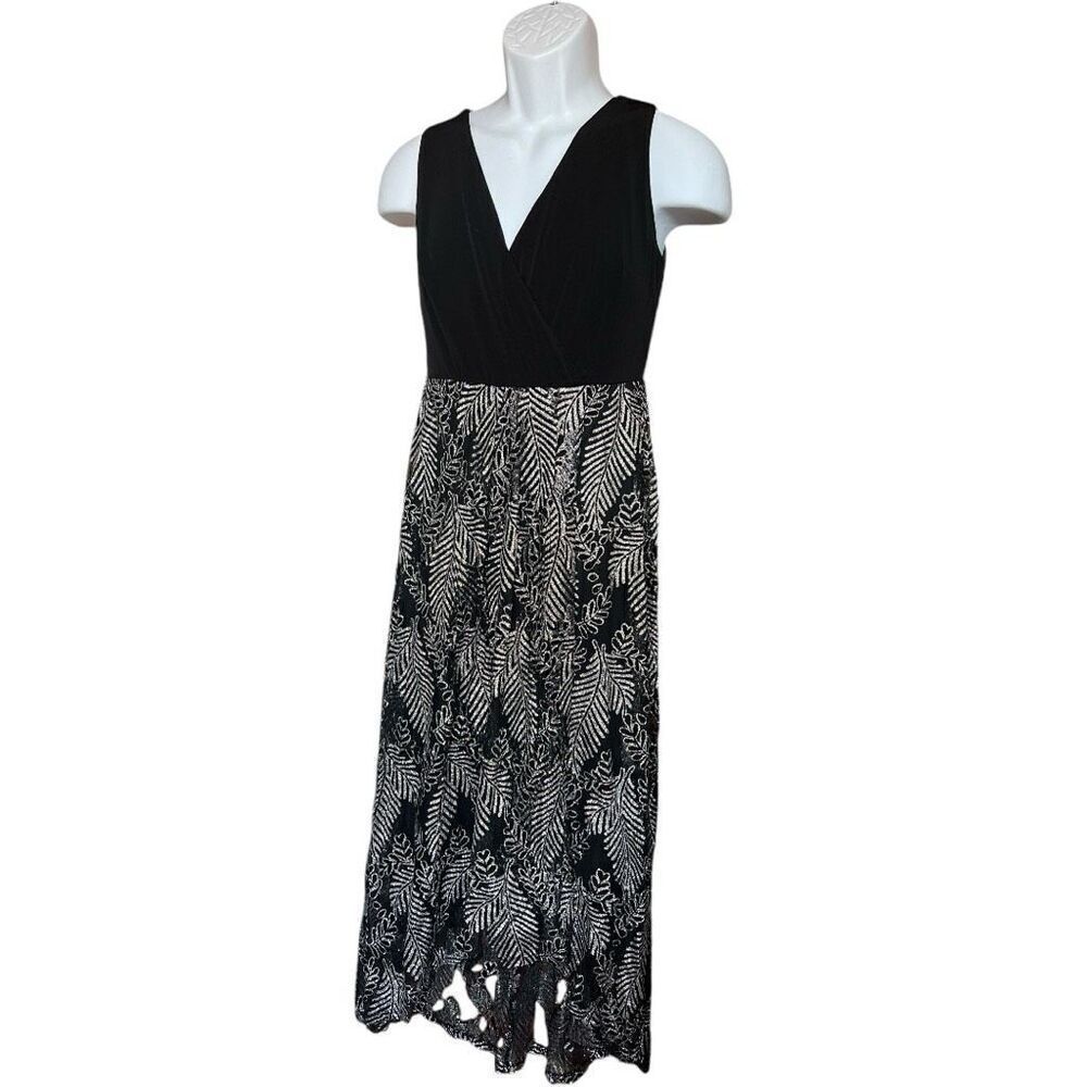 Womens Candalite Silver Holiday Starlite Glitter Sparkle Shimmer Dress - Sz S